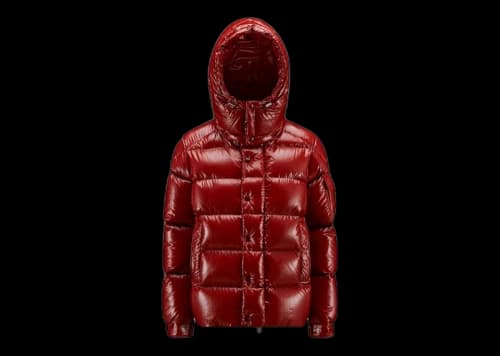 Moncler Women's Maya 70th Anniversary Special Edition Short Down Jacket Berry Red