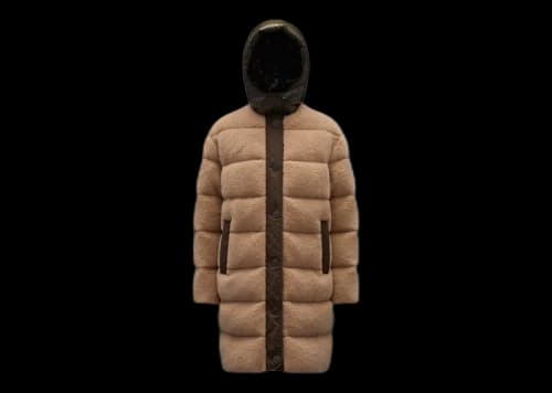 Moncler Women's Charamillion Long Down Jacket Natural Kakhi Beige