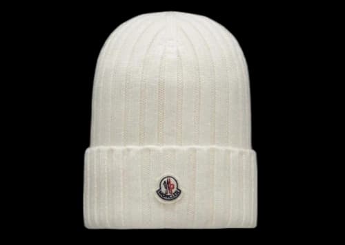Moncler Ribbed Knit Beanie White