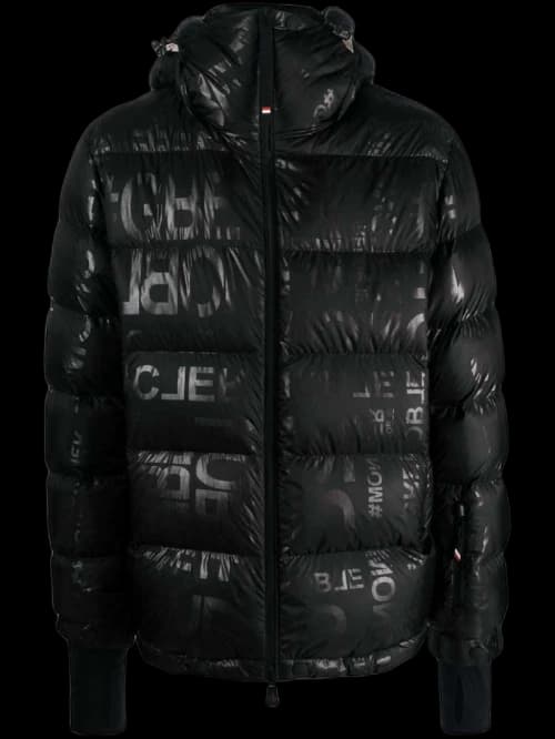 Moncler Grenoble Allover Logo Down Jacket Black