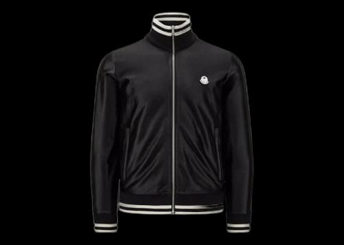 Moncler x Palm Angels Shiny Zip-Up Sweatshirt Black