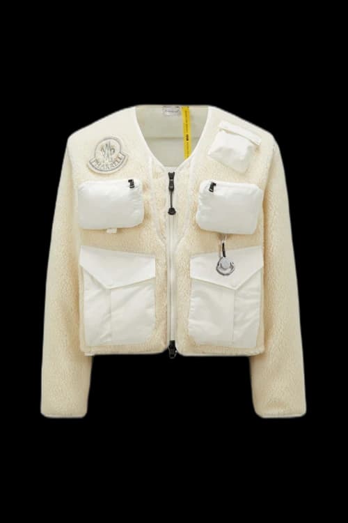 Moncler x Pharrell Padded Teddy Cardigan Off-White
