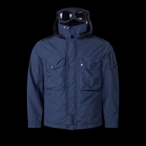 C.P. Company Flatt Nylon Mixed Goggle Overshirt 'Midnight Navy'