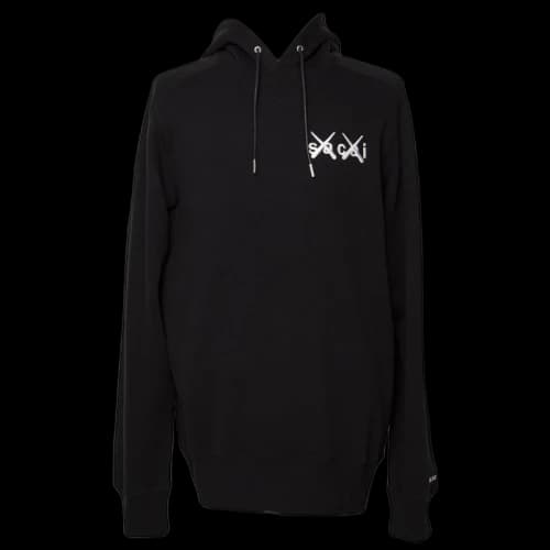 KAWS x Sacai Embroidery Hoodie Black