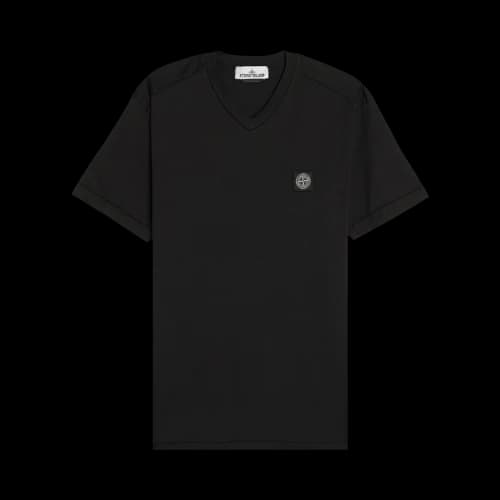 Stone Island Compass Patch Logo V-Neck T-Shirt 'Black'