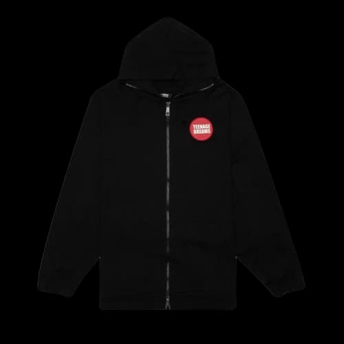 Raf Simons Oversized Teenage Dreams Zipped Hoodie 'Black'