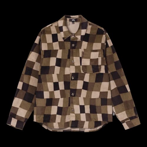 Stussy Wobbly Check Long-Sleeve Shirt 'Brown'