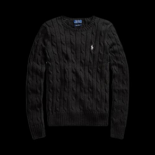 Polo Ralph Lauren Cable Knit Crewneck Sweater 'Polo Black'