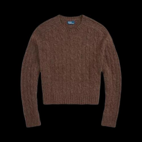 Polo Ralph Lauren Cable Knit Crewneck Sweater 'Cedar Melange'