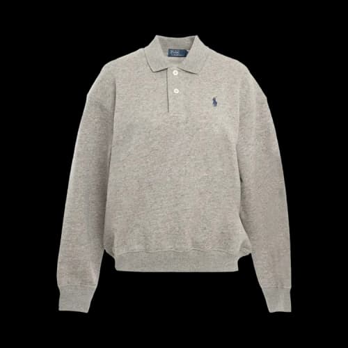 Polo Ralph Lauren Fleece Polo Long-Sleeve Sweatshirt 'Dark Vintage Heather'