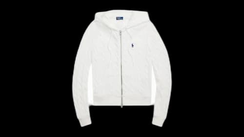 Polo Ralph Lauren Women's Long Sleeve Full Zip Hoodie White