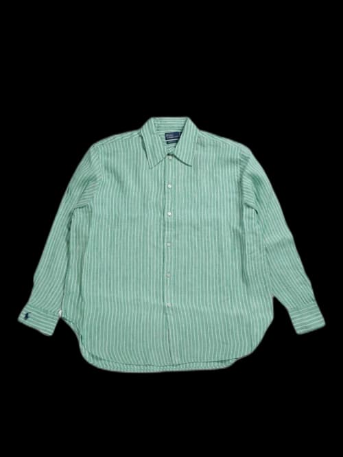 Polo Ralph Lauren Long Sleeve Button Front Shirt Agreen White