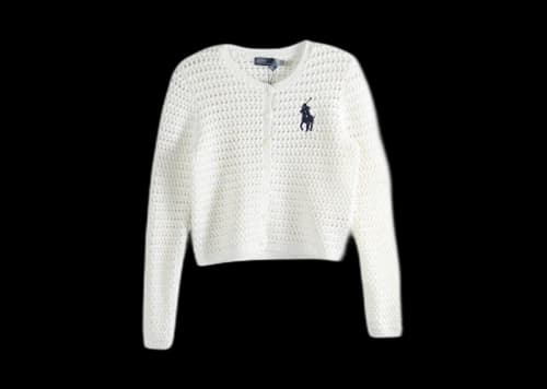Polo Ralph Lauren Long Sleeve Crew Neck Cardigan White