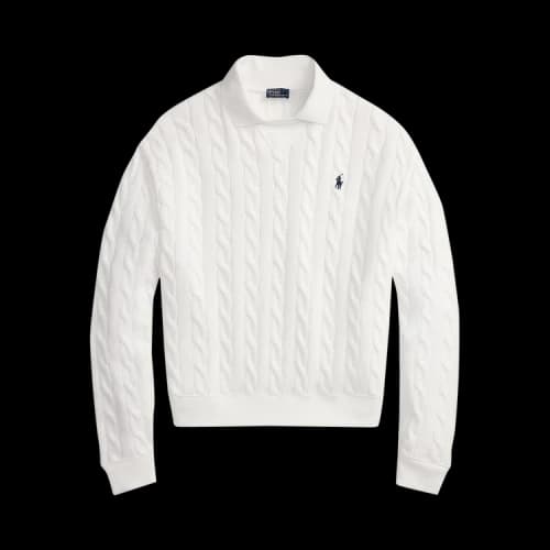 Polo Ralph Lauren Long-Sleeve Knit Collar Polo 'White'