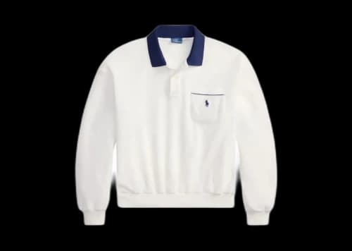 Polo Ralph Lauren Long Sleeve Polo Knit Collar Shirt White