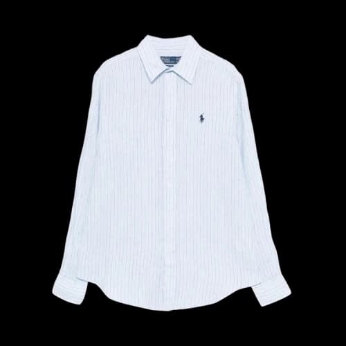 Polo Ralph Lauren Long-Sleeve Collared Sport Shirt 'Light Blue/White'