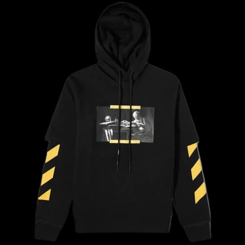 OFF-WHITE Caravaggio Painting Double Sleeve Hoodie Black