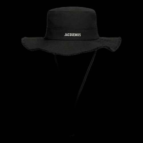 Jacquemus Le Bob Artichaut Large Brim Bucket Hat Black