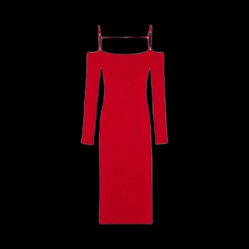 Jacquemus Long-Sleeve Lingerie Dress 'Red'