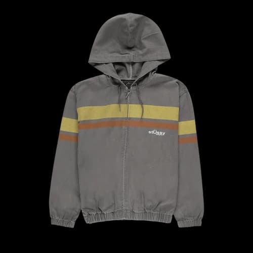 Stussy Stripe Hood Jacket 'Dark Grey'
