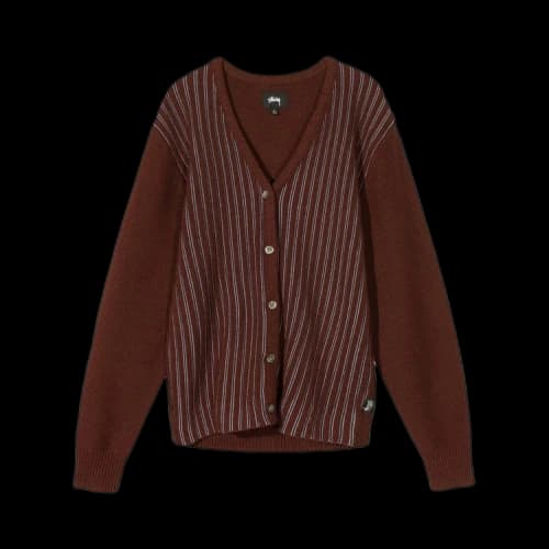 Stussy Stripe Cardigan 'Burgundy'
