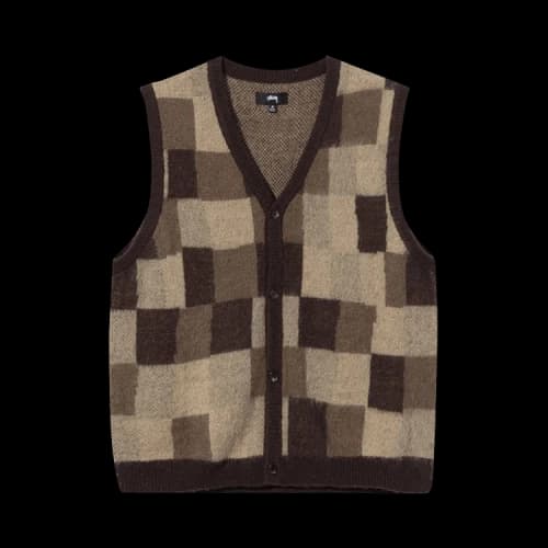 Stussy Wobby Sweater Vest 'Brown'