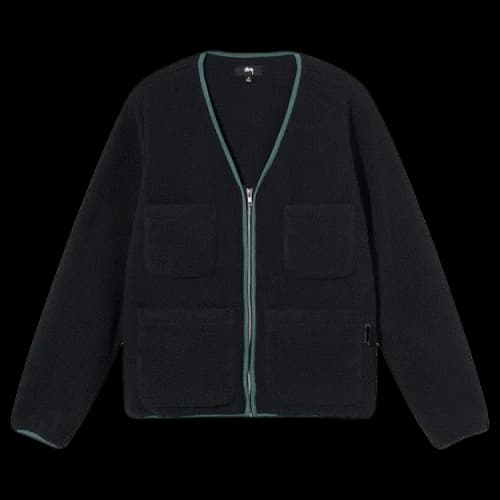 Stussy Polar Fleece Cardigan 'Black'