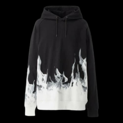 Onitsuka Tiger Flame Graphic Hoodie 'Black Off White'