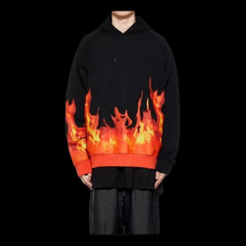 Onitsuka Tiger Flame Graphic Hoodie 'Black Orange'