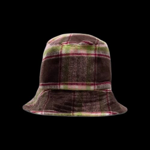 Engineered Garments Poly Wool Plaid Bucket Hat 'Brown/Pink'