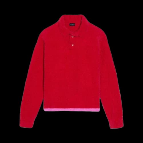 Jacquemus Neve Long-Sleeve Polo Shirt 'Red'