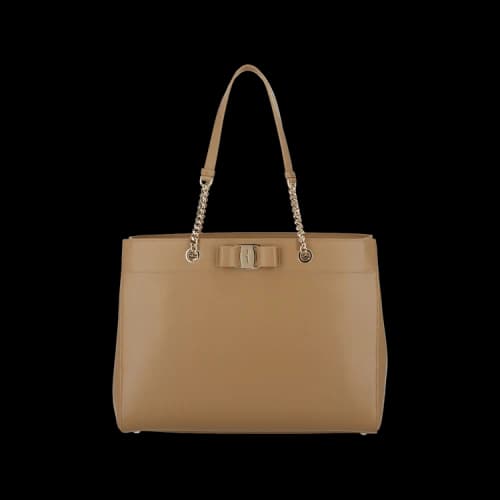 Ferragamo Vara Bow Smooth Leather Tote 'Camel'