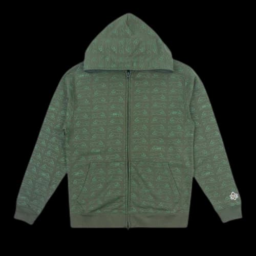 Icecream x HUF Running Dog Full Zip Hoodie 'Dark Olive'