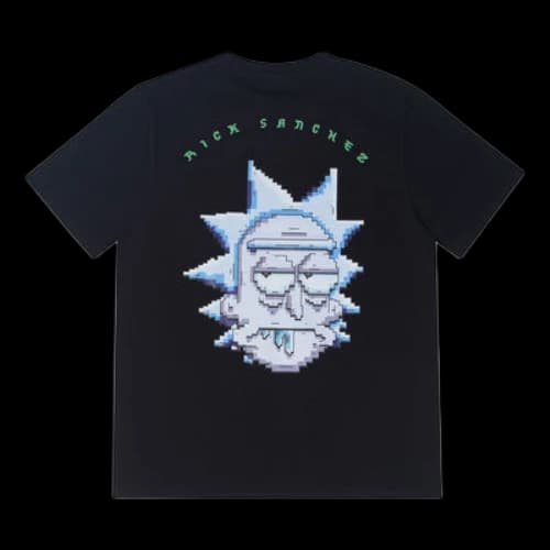 ASICS x Rick and Morty Crossover Cartoon Printing Sports Round Neck Short Sleeve Couple Style Black