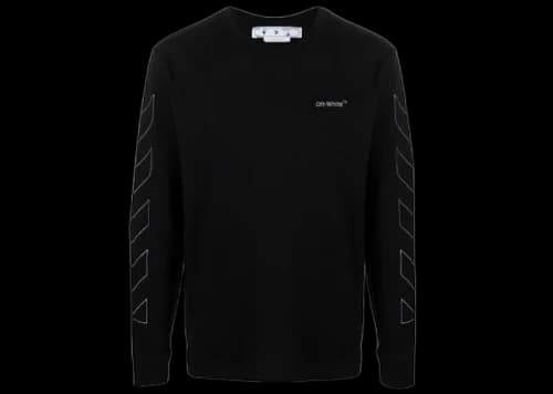 OFF-WHITE Black Diag Outline Long Sleeve T-shirt Black