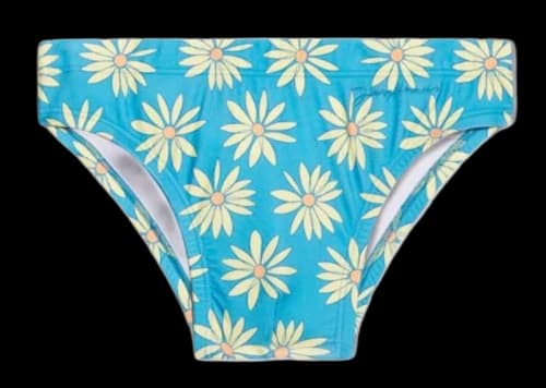 Jacquemus Le Slip de Bain Daisy Swimsuit Print Green/Blue Flowers