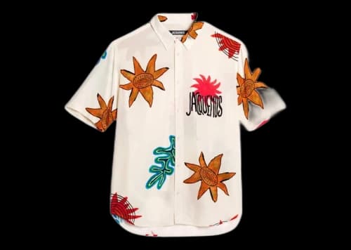 Jacquemus La Chemise Melo Paisley Bandana Short Sleeve Shirt Print Beige Arty Sun