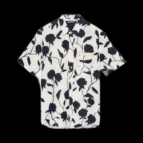 Jacquemus Black Rose Short-Sleeve Shirt 'White/Black'