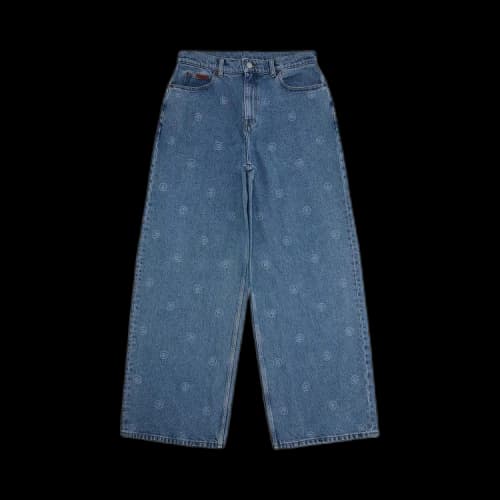 Martine Rose R All Over Extended Wide Leg Jean 'Blue'
