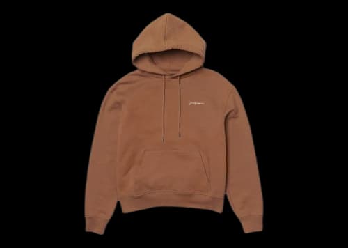 Jacquemus Le Sweatshirt Brode Embroidered Logo Regular Fit Hoodie Brown