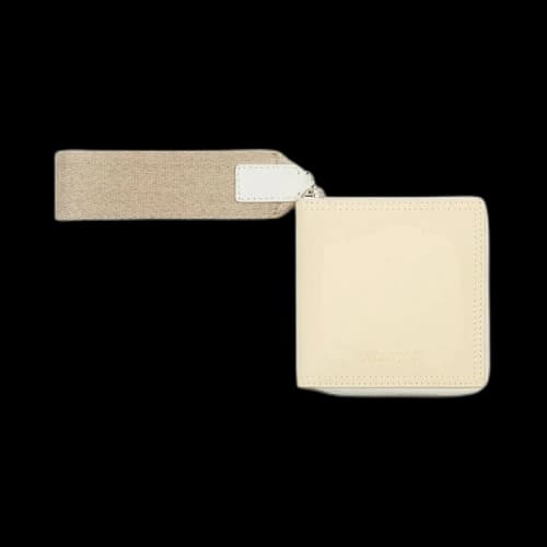 Jacquemus Le Carre Rond Lanyard Square Wallet 'Ivory'