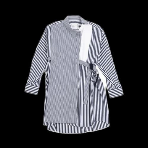 Sacai Poplin Dress 'Navy Stripe'