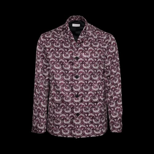 Dries Van Noten Allover Printed Jacquard Jacket 'Burgundy'