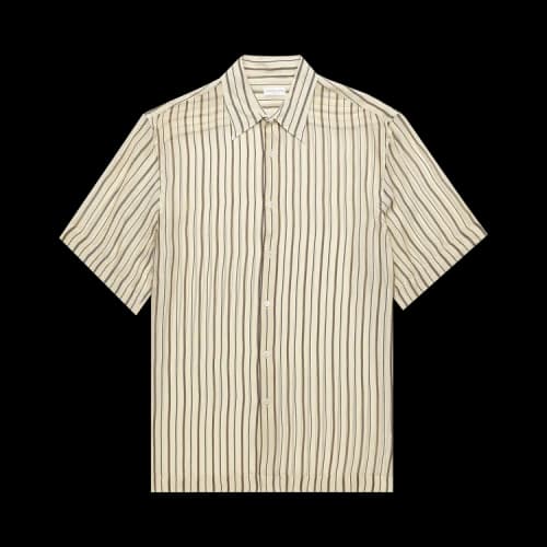 Dries Van Noten Striped Short-Sleeve Shirt 'Ecru'