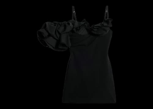 Jacquemus La Robe Duna Ruffed Mini Dress Black