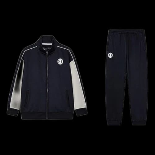 (GS) Under Armour Classic Sport Jacket And Joggers 'Black Grey'