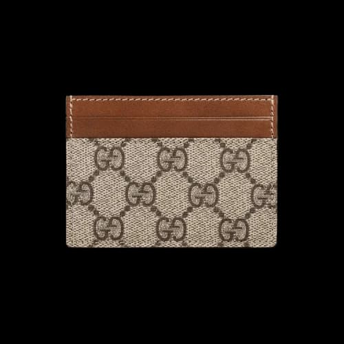 Gucci GG Supreme Card Case 'Beige/Ebony/Cuir'