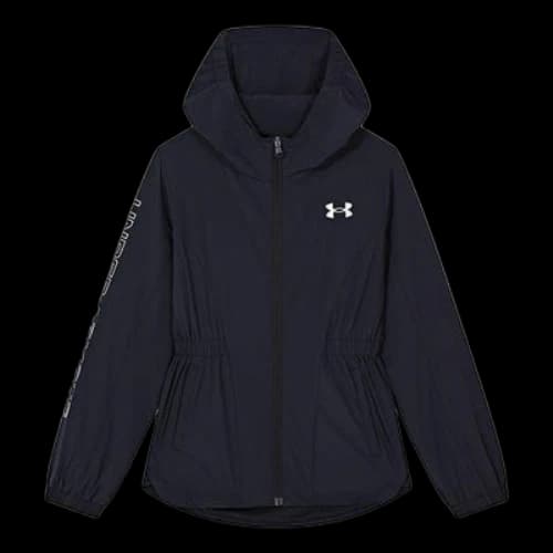 (GS) Under Armour Woven Branded Full Zip Hooded Jacket 'Black'