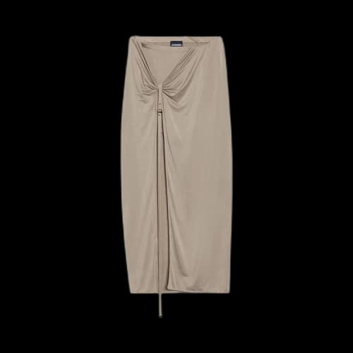 Jacquemus La Jupe Pareo Croissant Midi Skirt 'Light Khaki'
