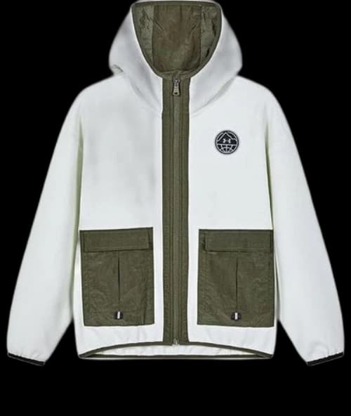 (GS) Under Armour Color Block Pocket Jacket 'White Green'